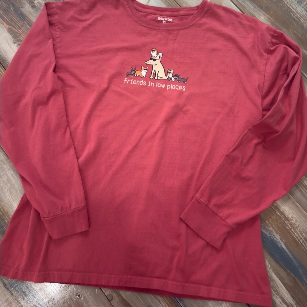 Teddy the Dog long sleeve tshirt “friends in low places”, size XL - Picture 2 of 6